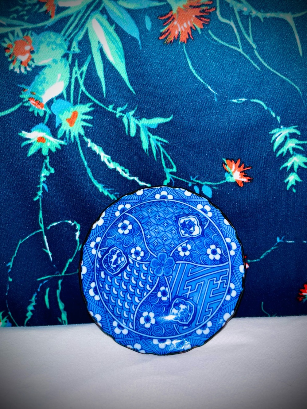 Vtg 1970s Takahashi Japan Sara Blue Sometsuke 4.5” Arita Ware Trinket Saucer
